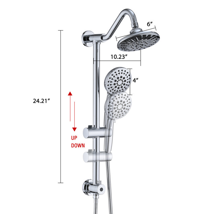PROOX Shower System With 6" Rain Shower Head Wayfair